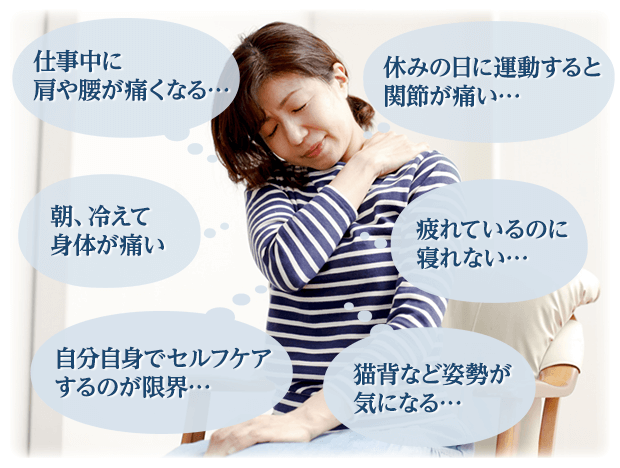 仕事中に肩や腰が痛くなる...