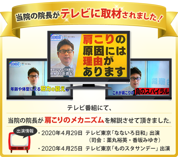 鶴見はりきゅう治療院の院長がTVに取材されました